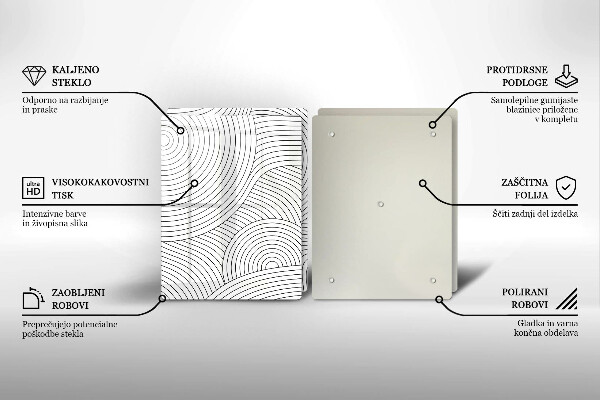 Stenska zaščitna plošča za štedilnik Abstrakcija črnih črt