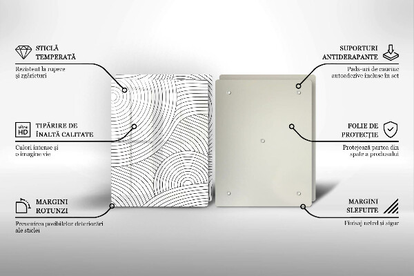 Stenska zaščitna plošča za štedilnik Abstrakcija črnih črt