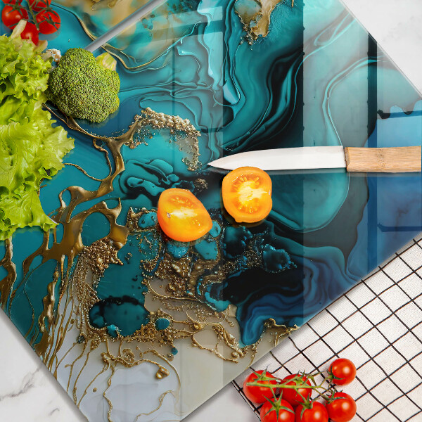 Zaščitna plošča za štedilnik Turkizna abstrakcija