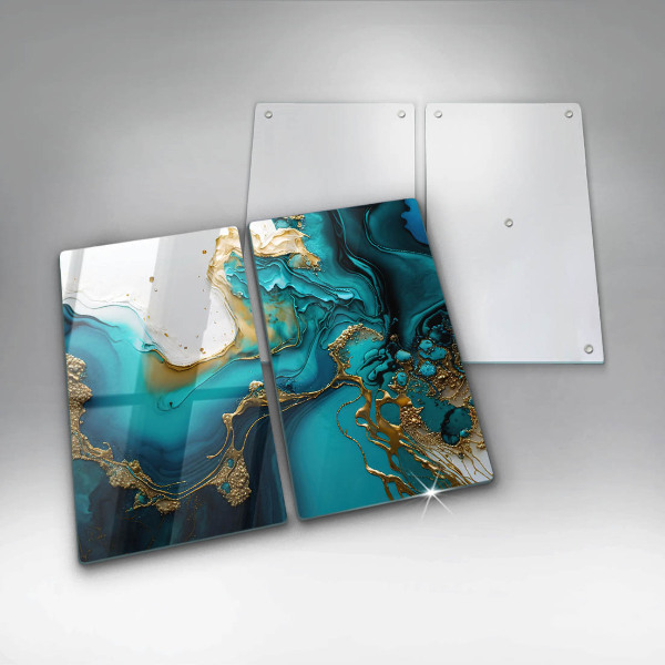 Zaščitna plošča za štedilnik Turkizna abstrakcija