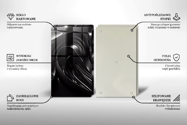 Zaščitna plošča za štedilnik Abstraktna črna maša