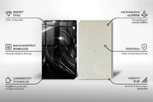 Zaščitna plošča za štedilnik Abstraktna črna maša