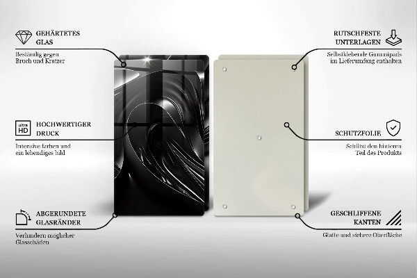 Zaščitna plošča za štedilnik Abstraktna črna maša