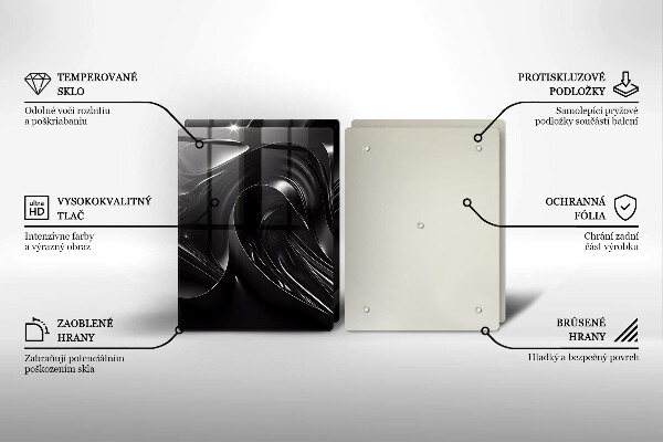 Zaščitna plošča za štedilnik Abstraktna črna maša