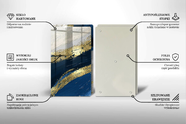 Zaščitna plošča za štedilnik Tekstura z zlatom