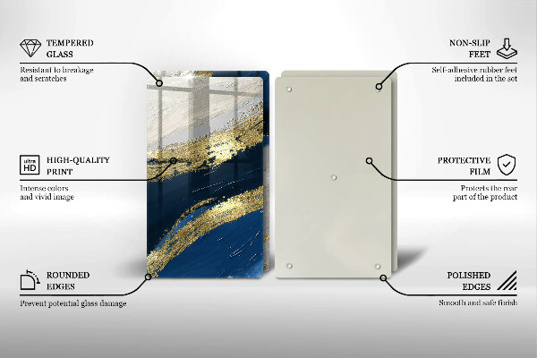 Zaščitna plošča za štedilnik Tekstura z zlatom