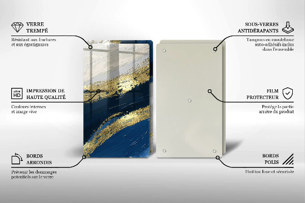 Zaščitna plošča za štedilnik Tekstura z zlatom