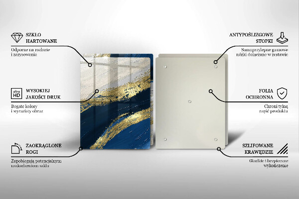 Zaščitna plošča za štedilnik Tekstura z zlatom