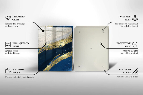 Zaščitna plošča za štedilnik Tekstura z zlatom