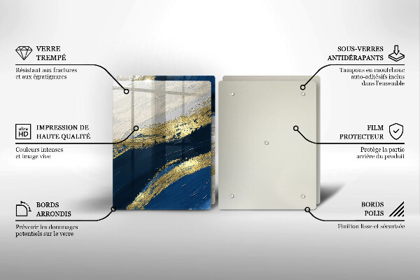 Zaščitna plošča za štedilnik Tekstura z zlatom