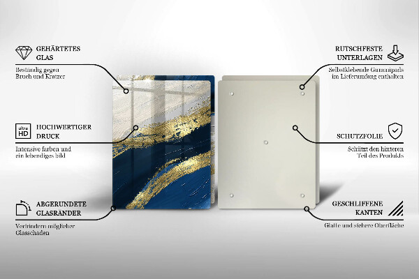 Zaščitna plošča za štedilnik Tekstura z zlatom