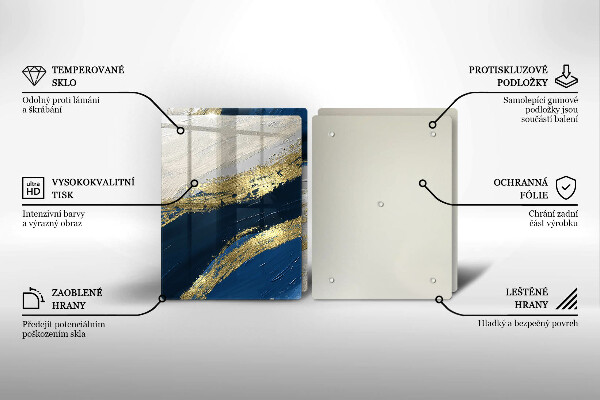 Zaščitna plošča za štedilnik Tekstura z zlatom