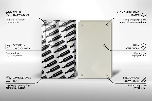 Zaščitna plošča za štedilnik Steklenice črnega vina