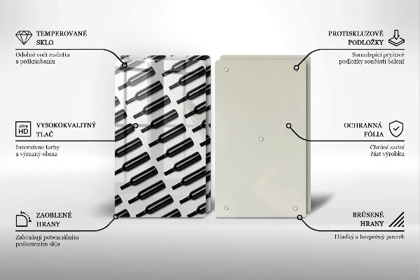 Zaščitna plošča za štedilnik Steklenice črnega vina