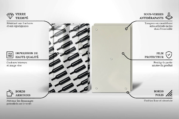 Zaščitna plošča za štedilnik Steklenice črnega vina