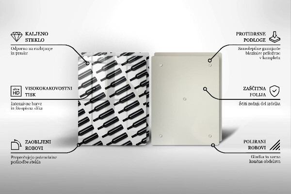 Zaščitna plošča za štedilnik Steklenice črnega vina