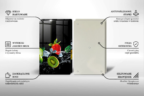 Zaščitna plošča za štedilnik Sadje v vodi