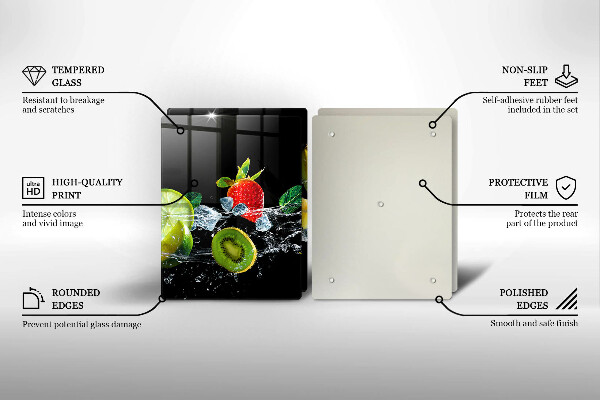 Zaščitna plošča za štedilnik Sadje v vodi