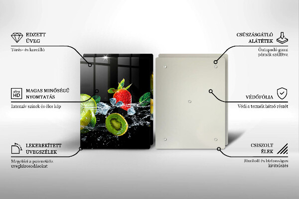 Zaščitna plošča za štedilnik Sadje v vodi