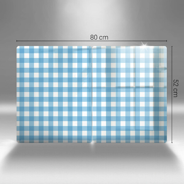 Zaščitna plošča za štedilnik Modro-bel karo vzorec