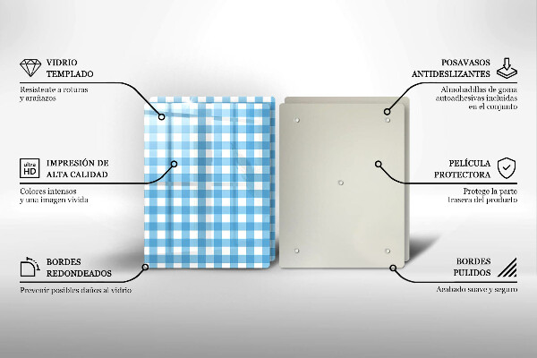 Zaščitna plošča za štedilnik Modro-bel karo vzorec