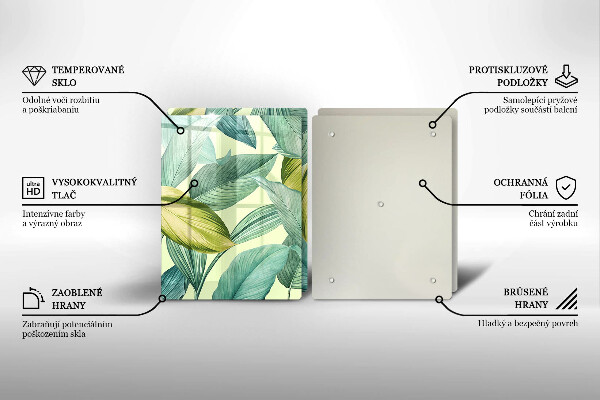 Zaščitna plošča za štedilnik Zeleni tropski listi