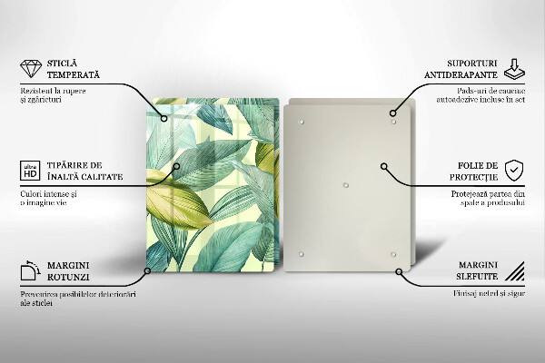 Zaščitna plošča za štedilnik Zeleni tropski listi