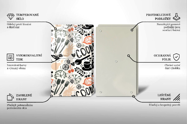 Zaščitna plošča za štedilnik Motiv risane kuhinje