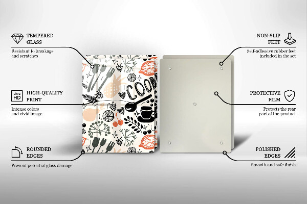 Zaščitna plošča za štedilnik Motiv risane kuhinje