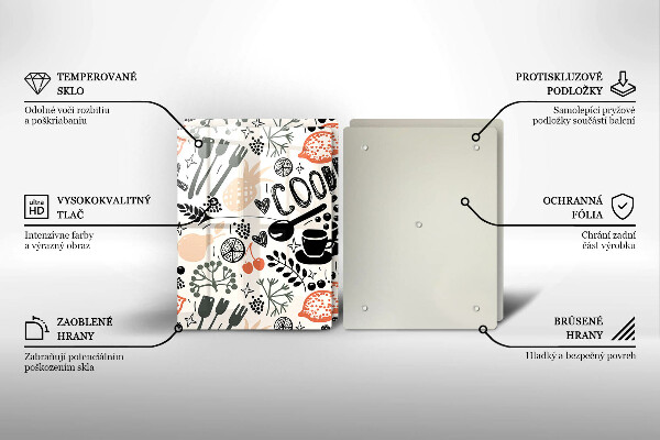 Zaščitna plošča za štedilnik Motiv risane kuhinje