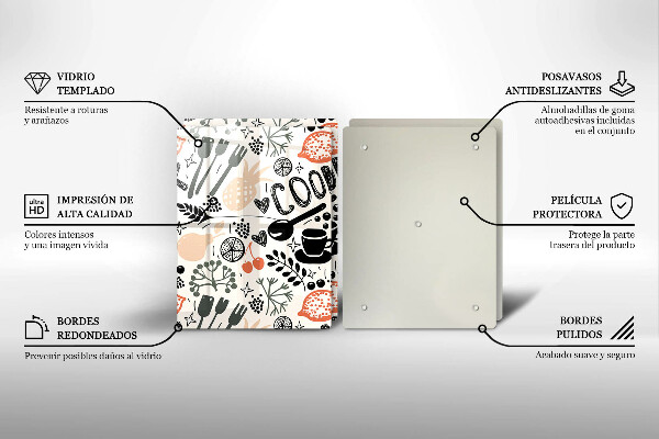 Zaščitna plošča za štedilnik Motiv risane kuhinje