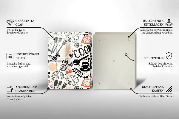 Zaščitna plošča za štedilnik Motiv risane kuhinje