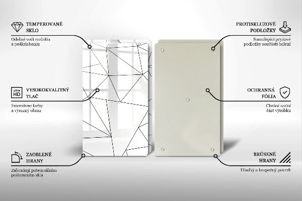 Zaščitna plošča za štedilnik Beli trikotniki