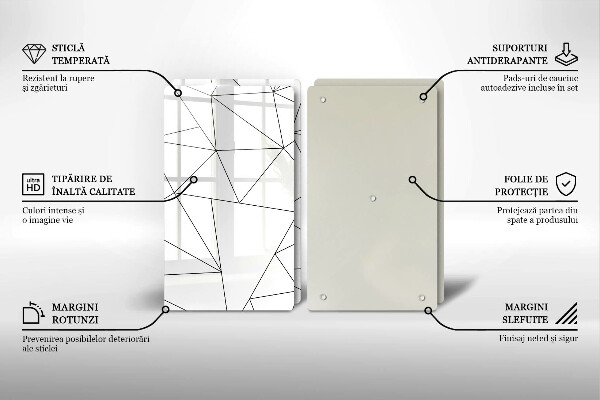 Zaščitna plošča za štedilnik Beli trikotniki