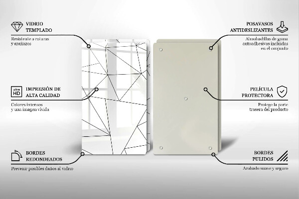 Zaščitna plošča za štedilnik Beli trikotniki