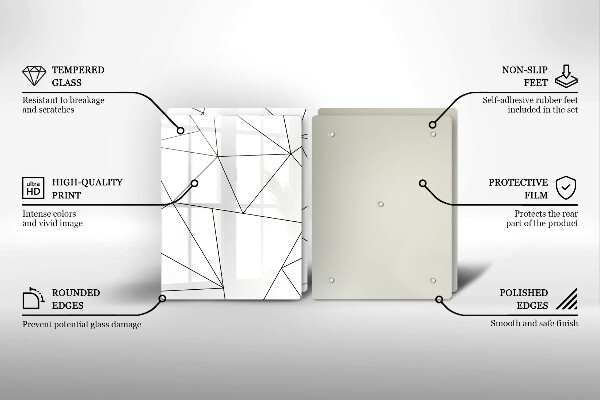 Zaščitna plošča za štedilnik Beli trikotniki