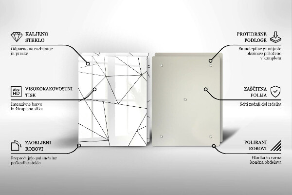Zaščitna plošča za štedilnik Beli trikotniki