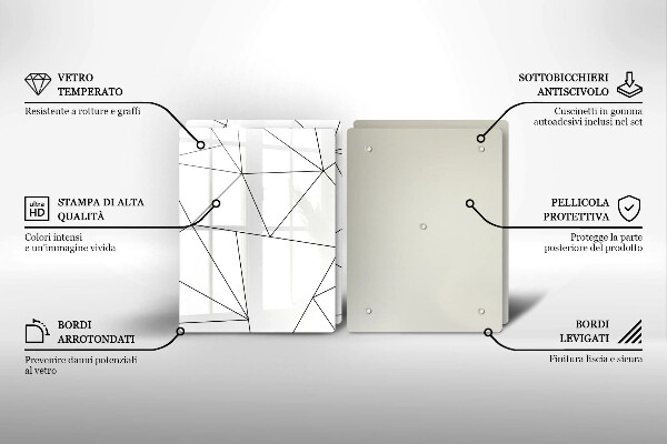 Zaščitna plošča za štedilnik Beli trikotniki