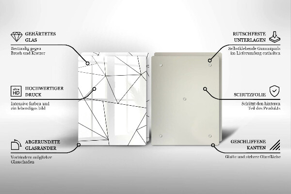 Zaščitna plošča za štedilnik Beli trikotniki