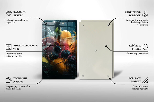 Zaščitna plošča za štedilnik Sadje v vodi