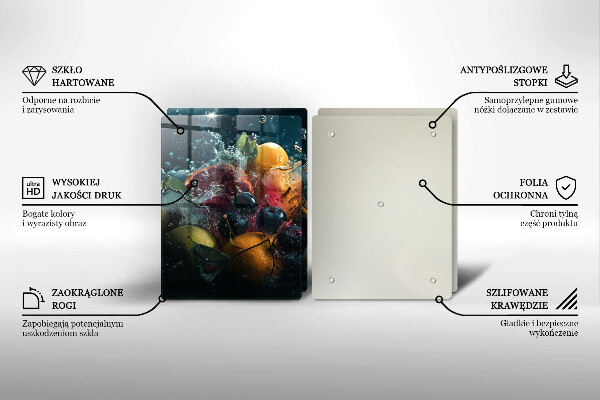 Zaščitna plošča za štedilnik Sadje v vodi