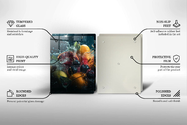 Zaščitna plošča za štedilnik Sadje v vodi