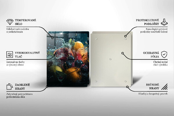 Zaščitna plošča za štedilnik Sadje v vodi