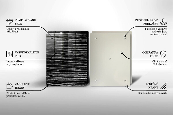 Zaščitna plošča za štedilnik Črna abstrakcija