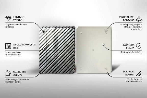 Zaščitna plošča za štedilnik Kovinske črte