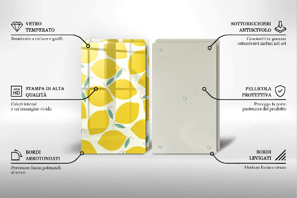 Zaščitna plošča za štedilnik Risanke limone