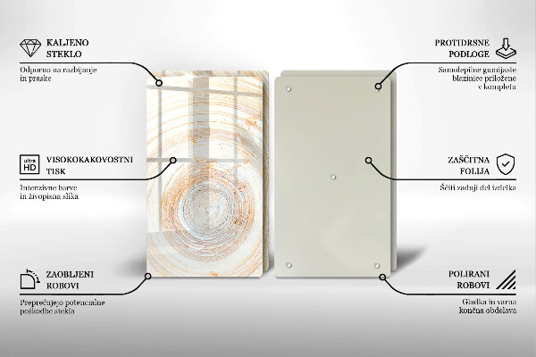 Zaščitna plošča za štedilnik Tekstura lesa