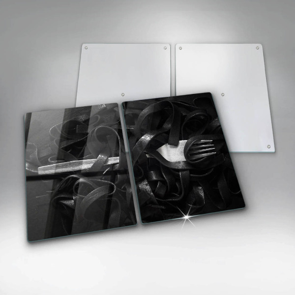 Zaščitna plošča za štedilnik Črne tagliatelle testenine