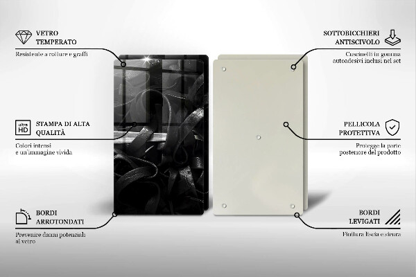 Zaščitna plošča za štedilnik Črne tagliatelle testenine