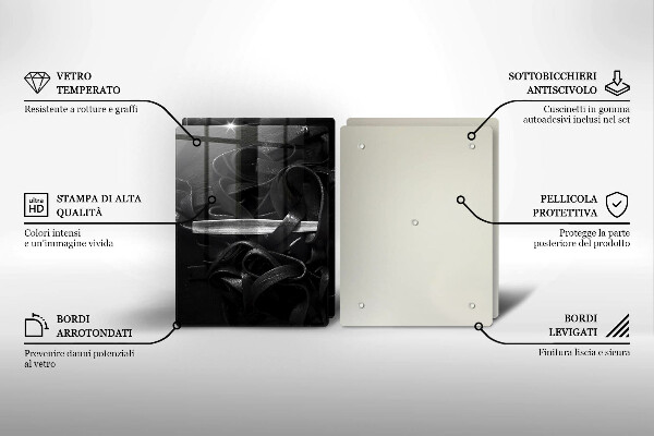 Zaščitna plošča za štedilnik Črne tagliatelle testenine